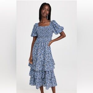 English Factory Floral Tiered Midi Dress